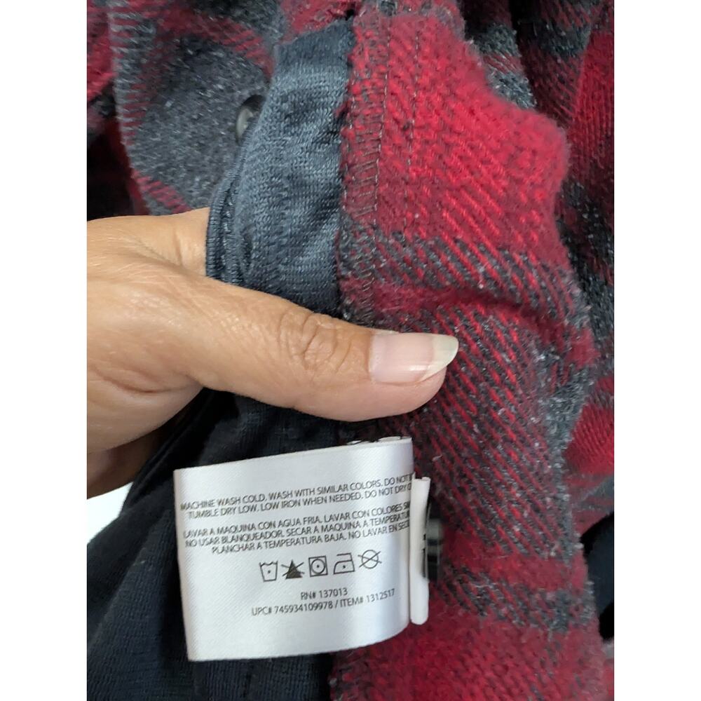 Orvis Red Gray Plaid HEAVY Premium Flannel Shirt/Shacket Long Sleeve XXL Pockets - Picture 7 of 9
